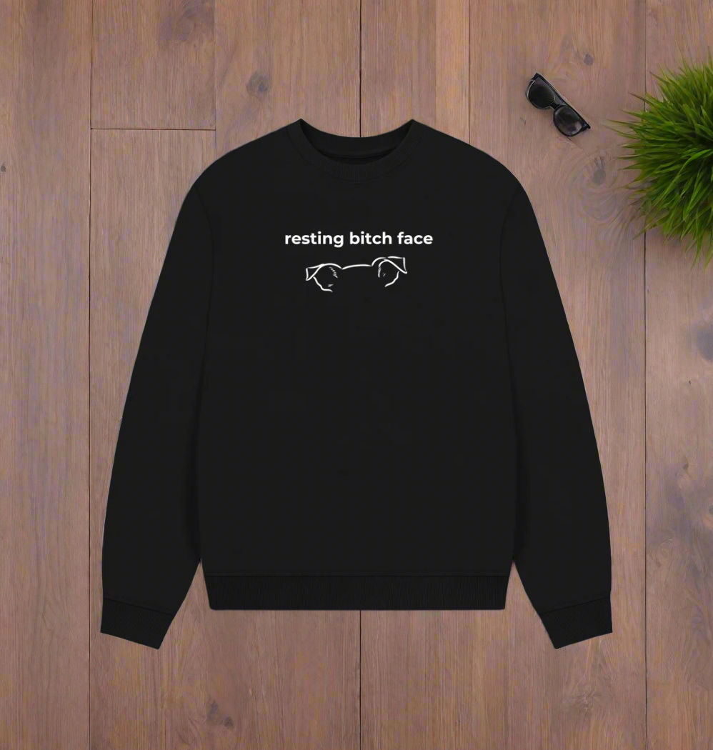 Black Resting Bitch Face - Women's Organic Cotton Jumper