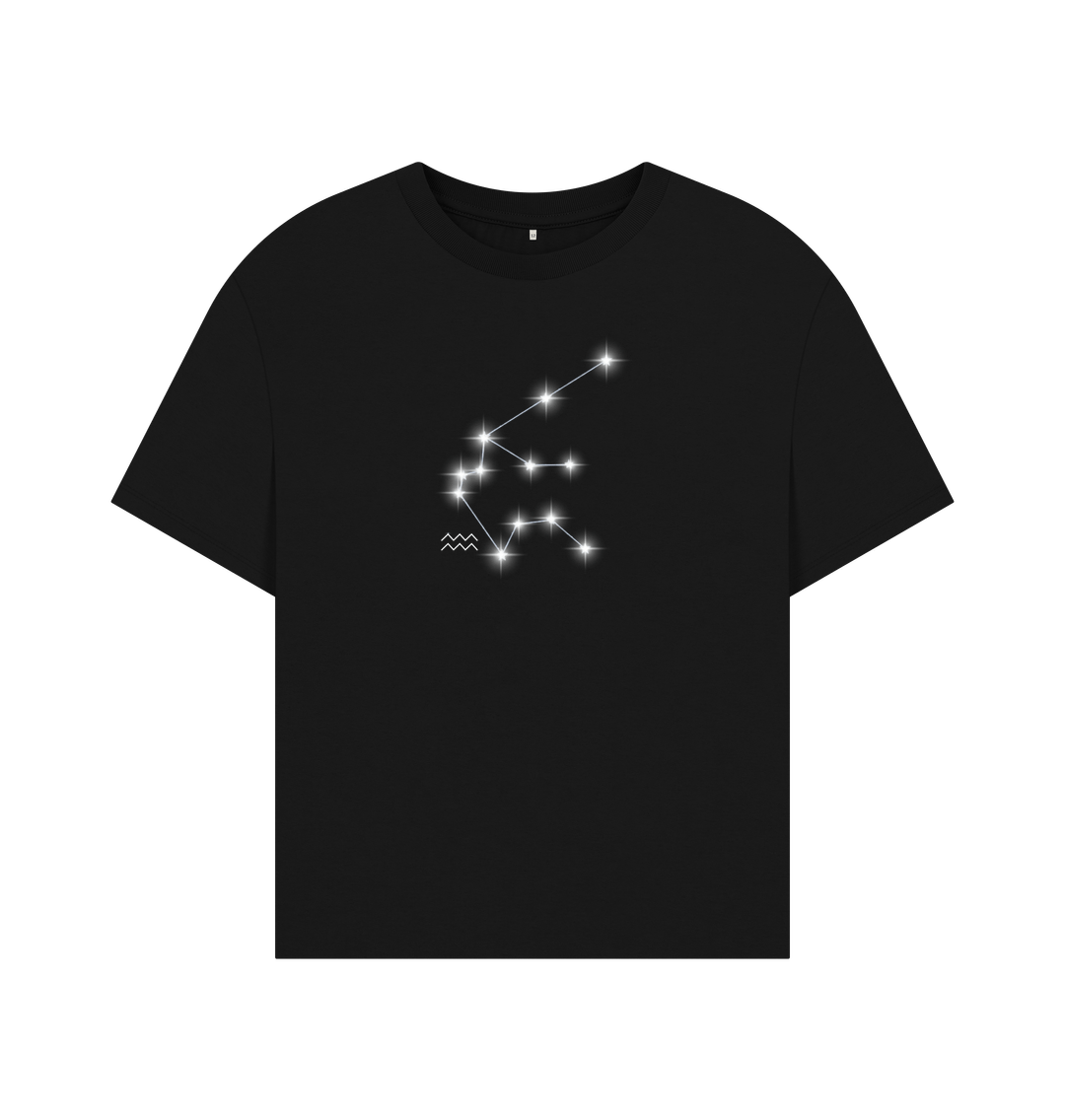 Black Aquarius  Constellation Women's Organic Oversized T-Shirt