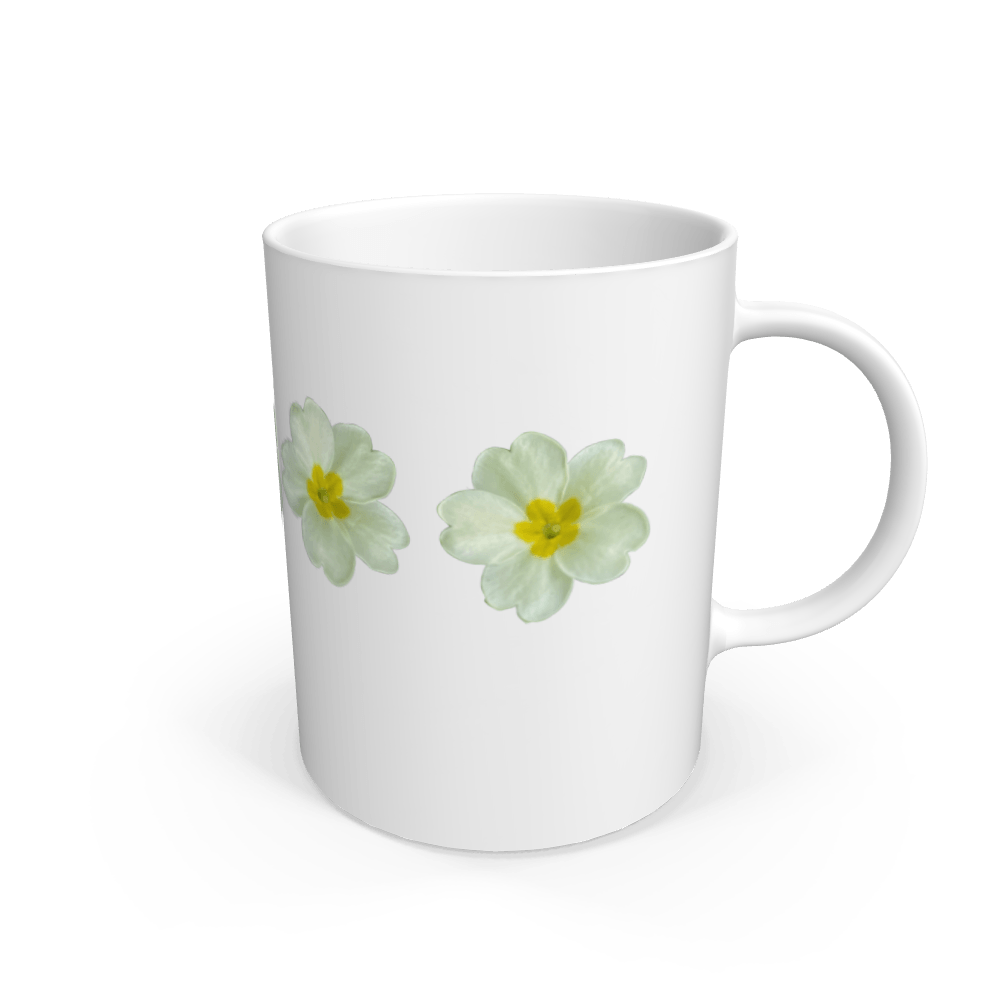 White Wild English Primrose Mug