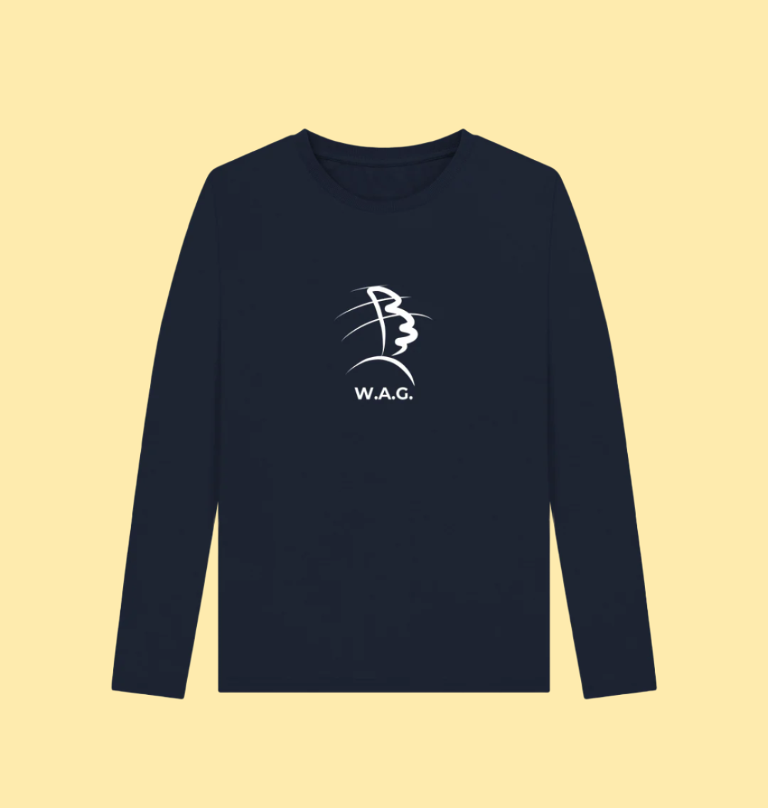 Navy Blue W.A.G. Women's Long-Sleeved Organic Cotton T-Shirt