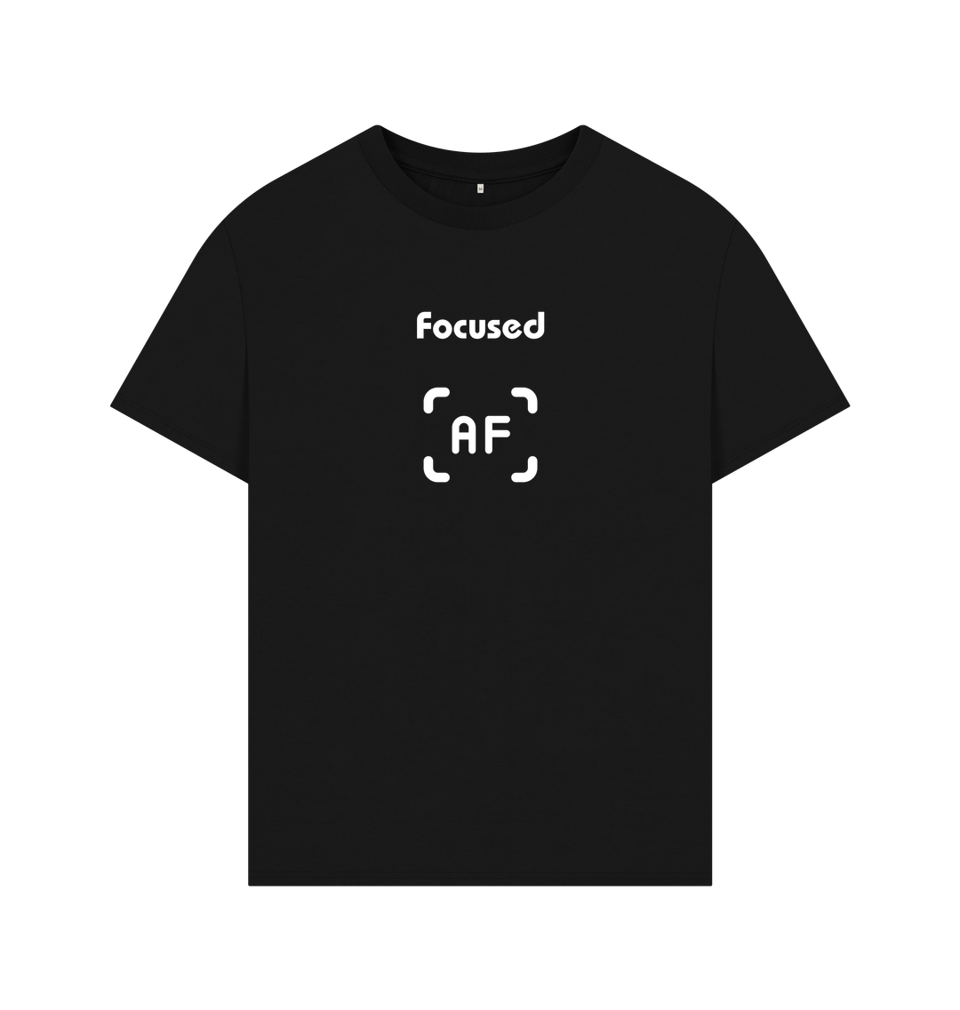 Black 'Focused AF' Men's Oversized Photography T-Shirt