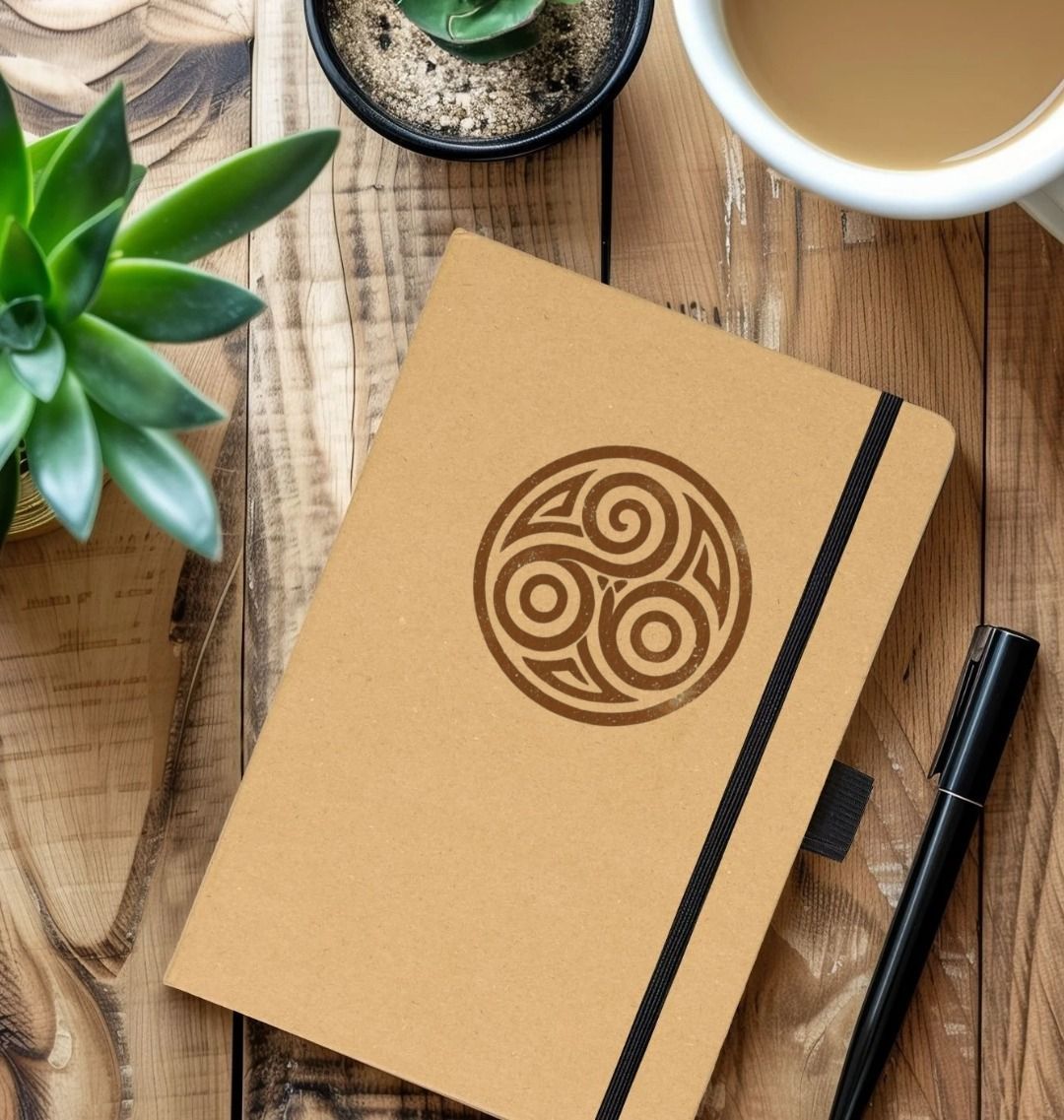 Three Spiralled Triskelion Recycled Notebook