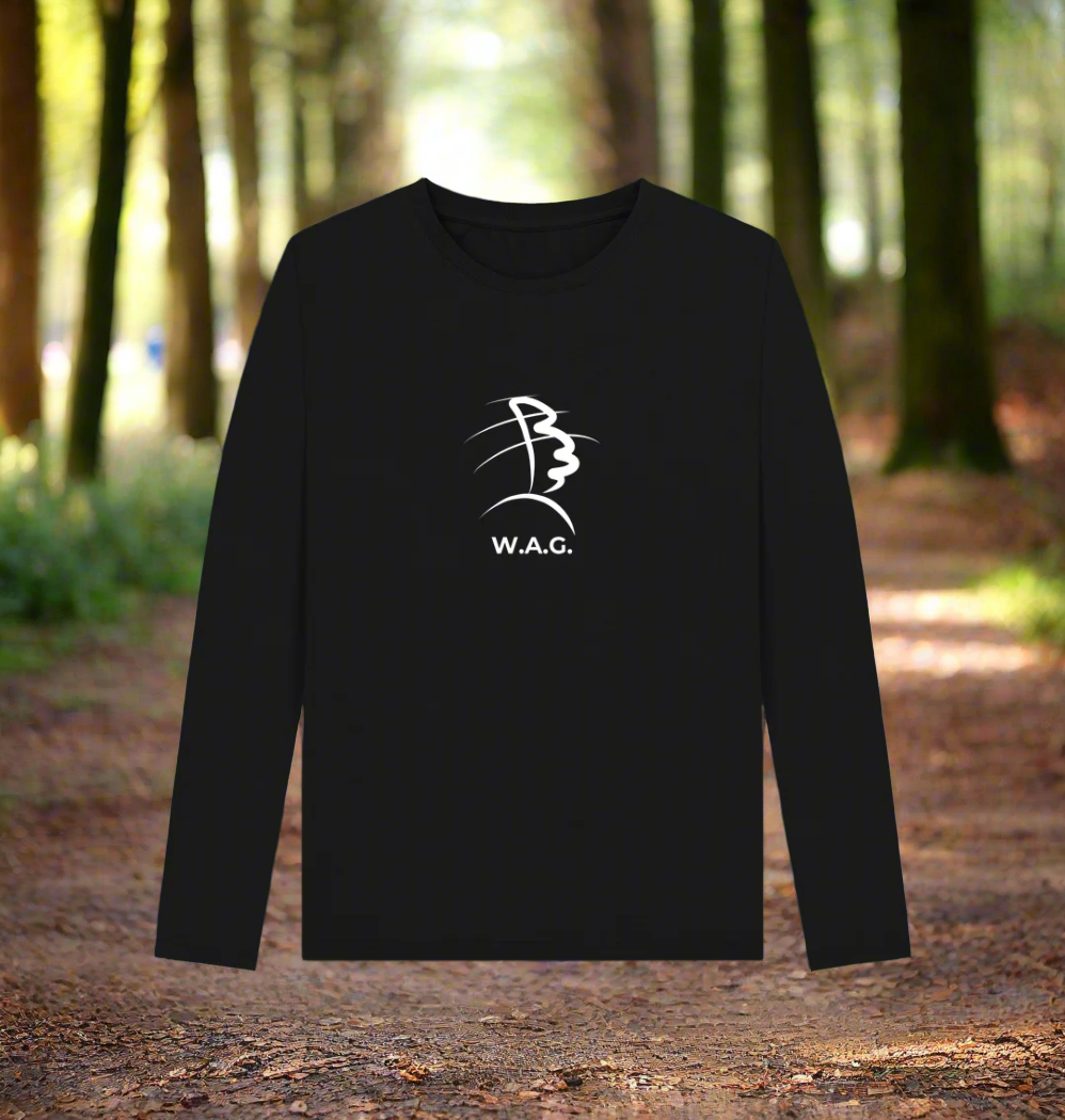 Black W.A.G. Women's Long-Sleeved Organic Cotton T-Shirt