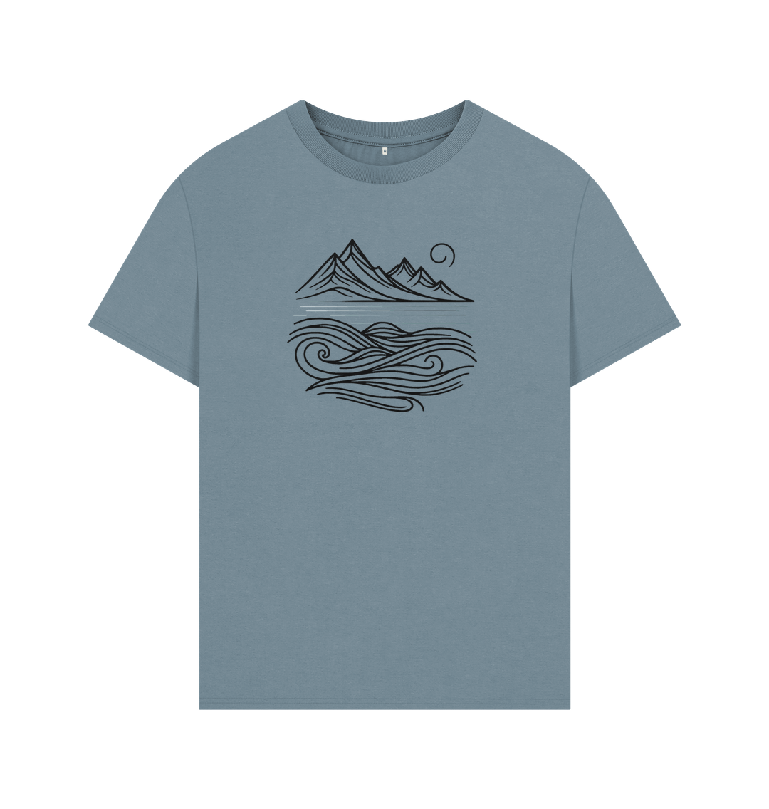 Stone Blue Men's Organic Oversized Landscape T-Shirt