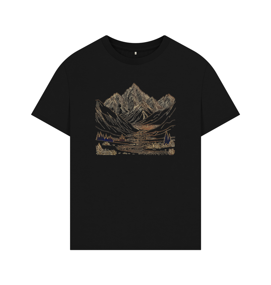 Black Mountains and Rivers Organic Oversized T-Shirt