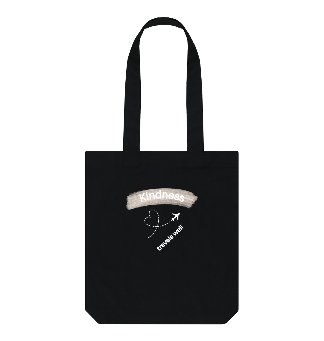 Black Kindness Travels Well Tote Bag