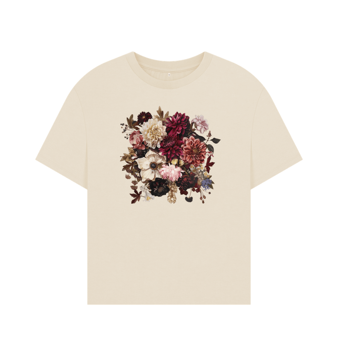 Oat Boho Goth Floral Organic Oversized T-Shirt