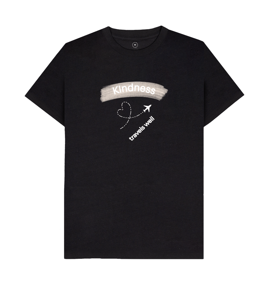 Black Kindess Travels Well | Men's Recycled Organic Cotton T-Shirt