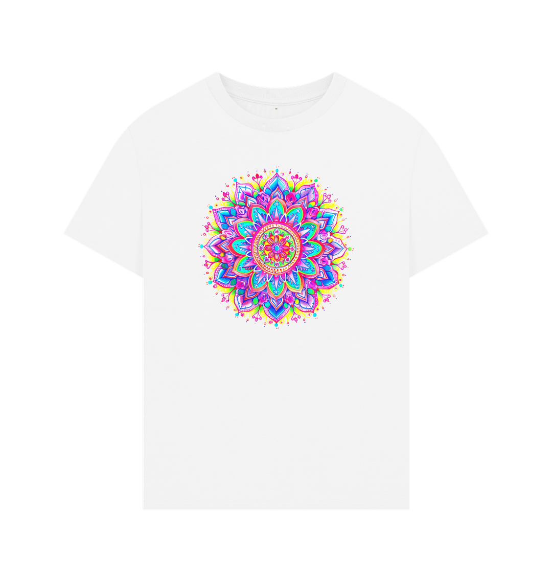 White Mens' Festival Tee - Illuminate the vibes!