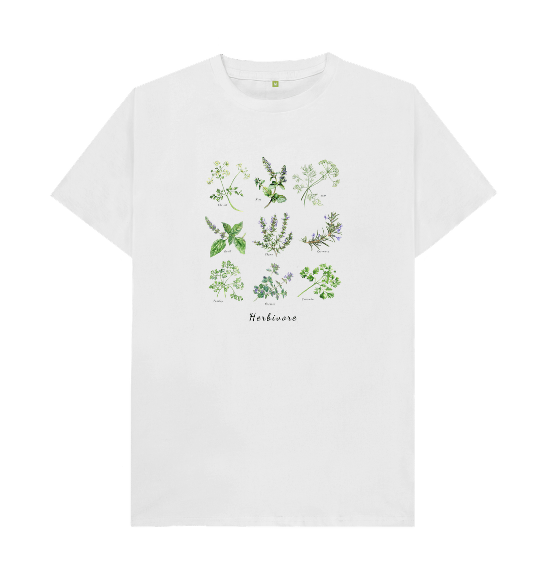 White Men's Relaxed Fit Herbivore T-Shirt