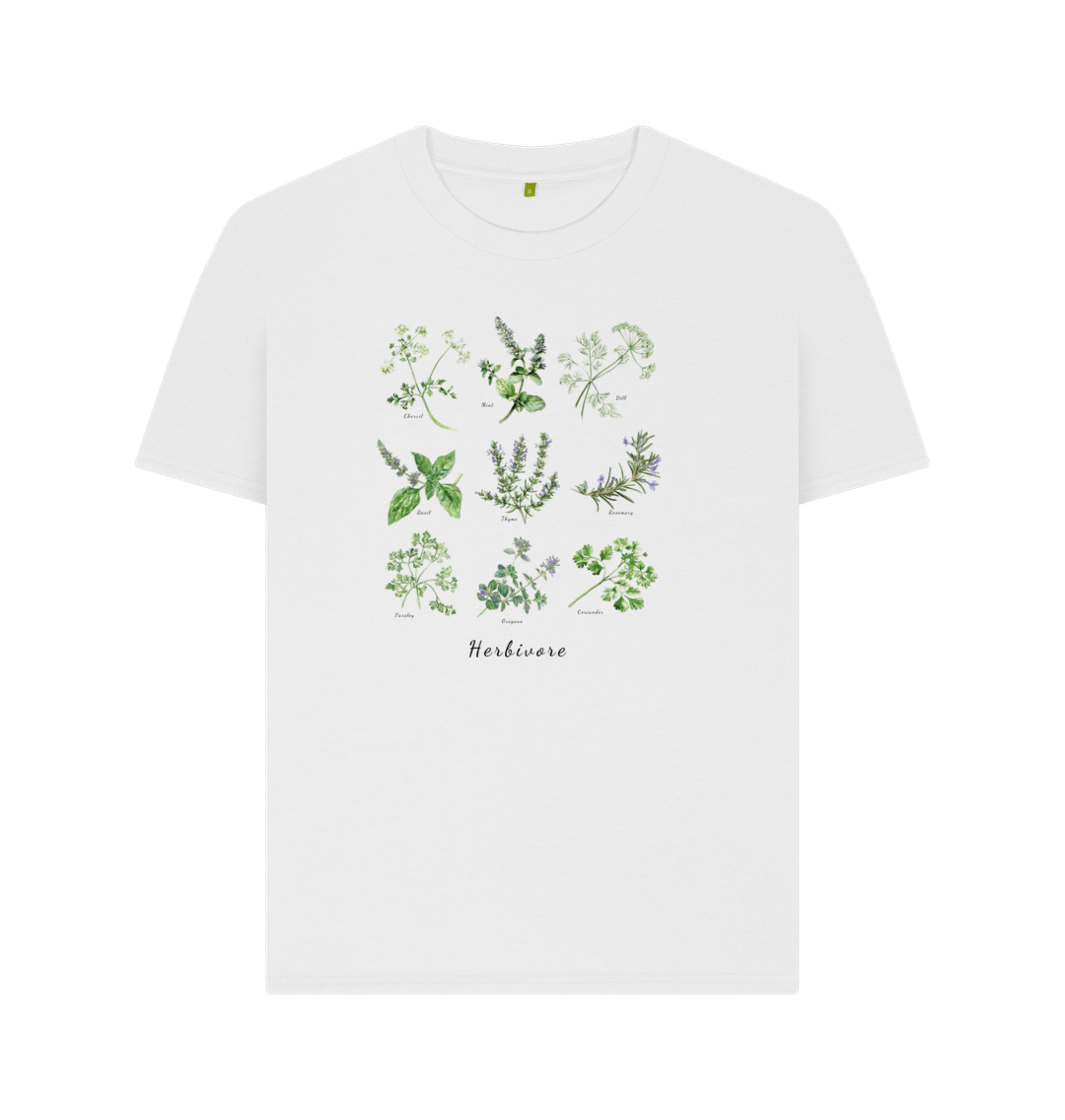 White Women's Organic Relaxed Fit Herbivore Tee