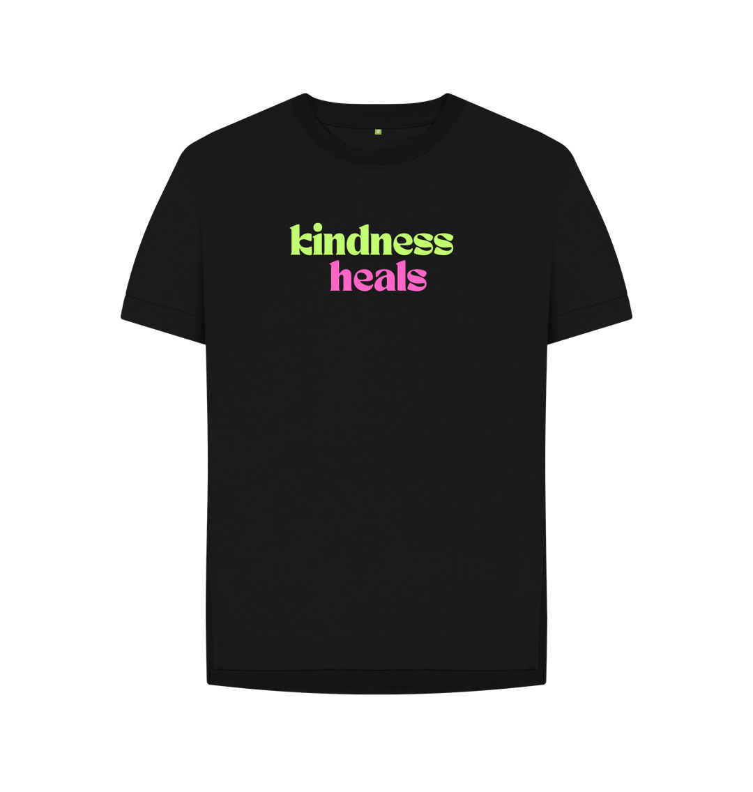 Black Kindness Heals. Women's Relaxed Fit Organic Cotton T-Shirt