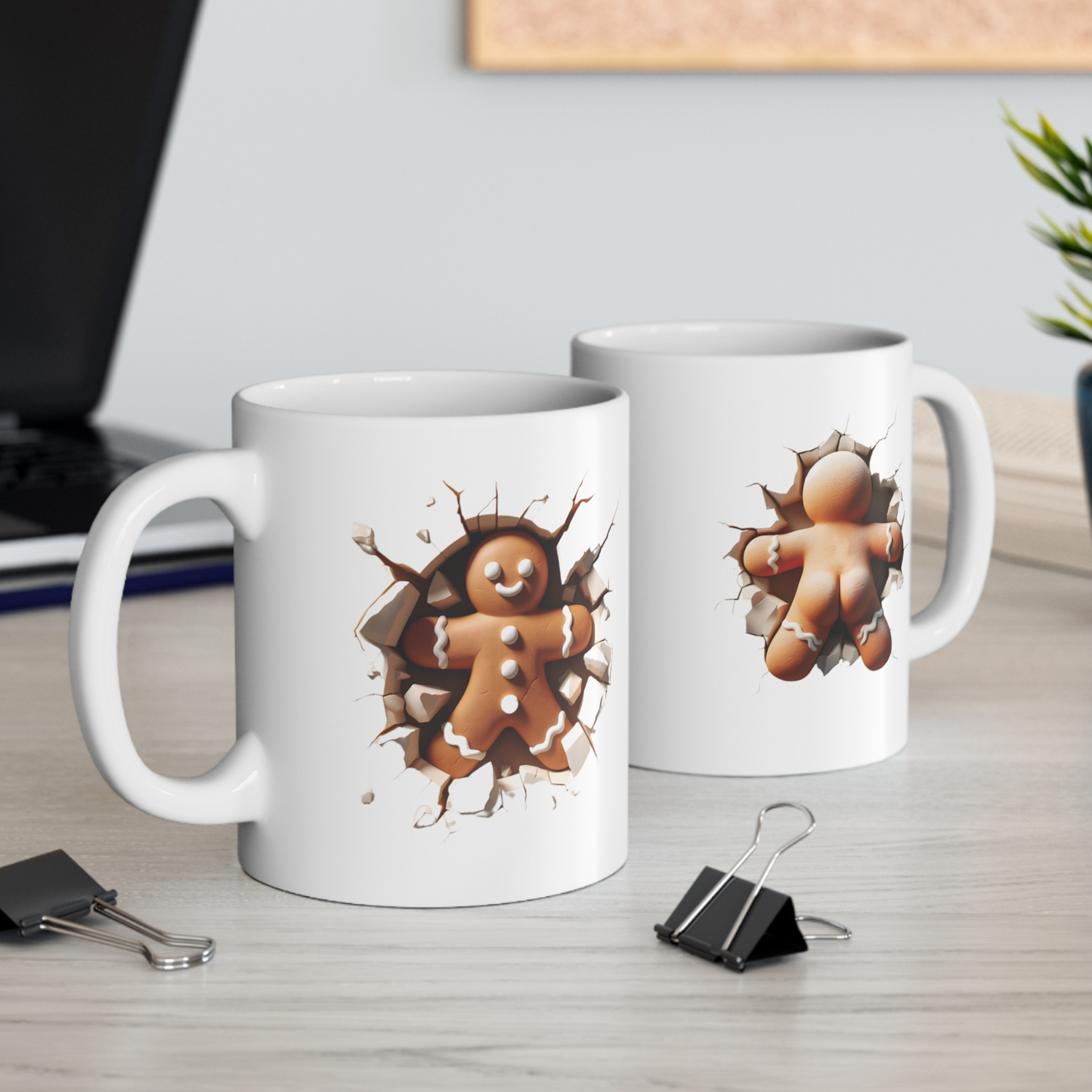 Festive Gingerbread | Christmas Mug | Secret Santa | Mug Gift | Funny Xmas | Cute Christmas | Gingerbread Man |  Gingerbread bottom |