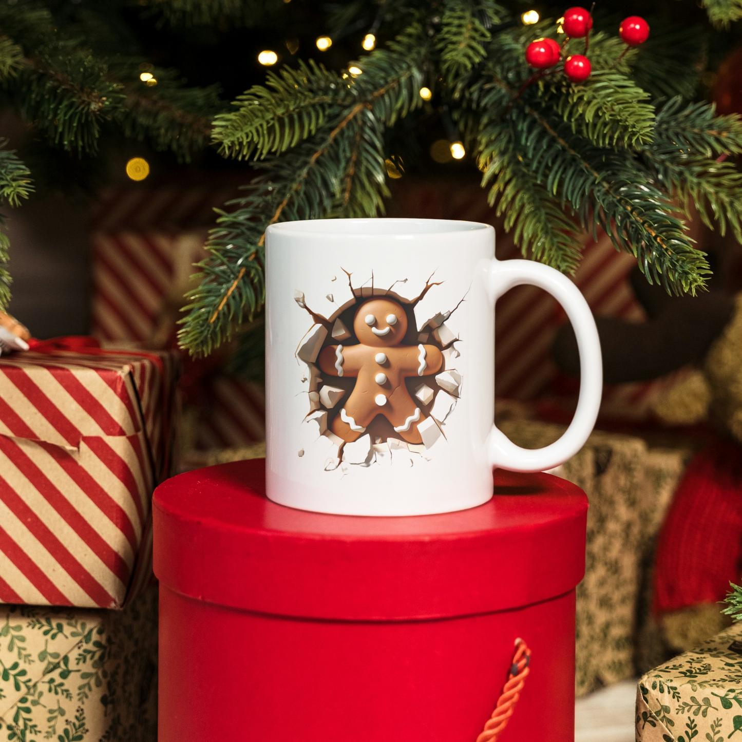 Festive Gingerbread | Christmas Mug | Secret Santa | Mug Gift | Funny Xmas | Cute Christmas | Gingerbread Man |  Gingerbread bottom |