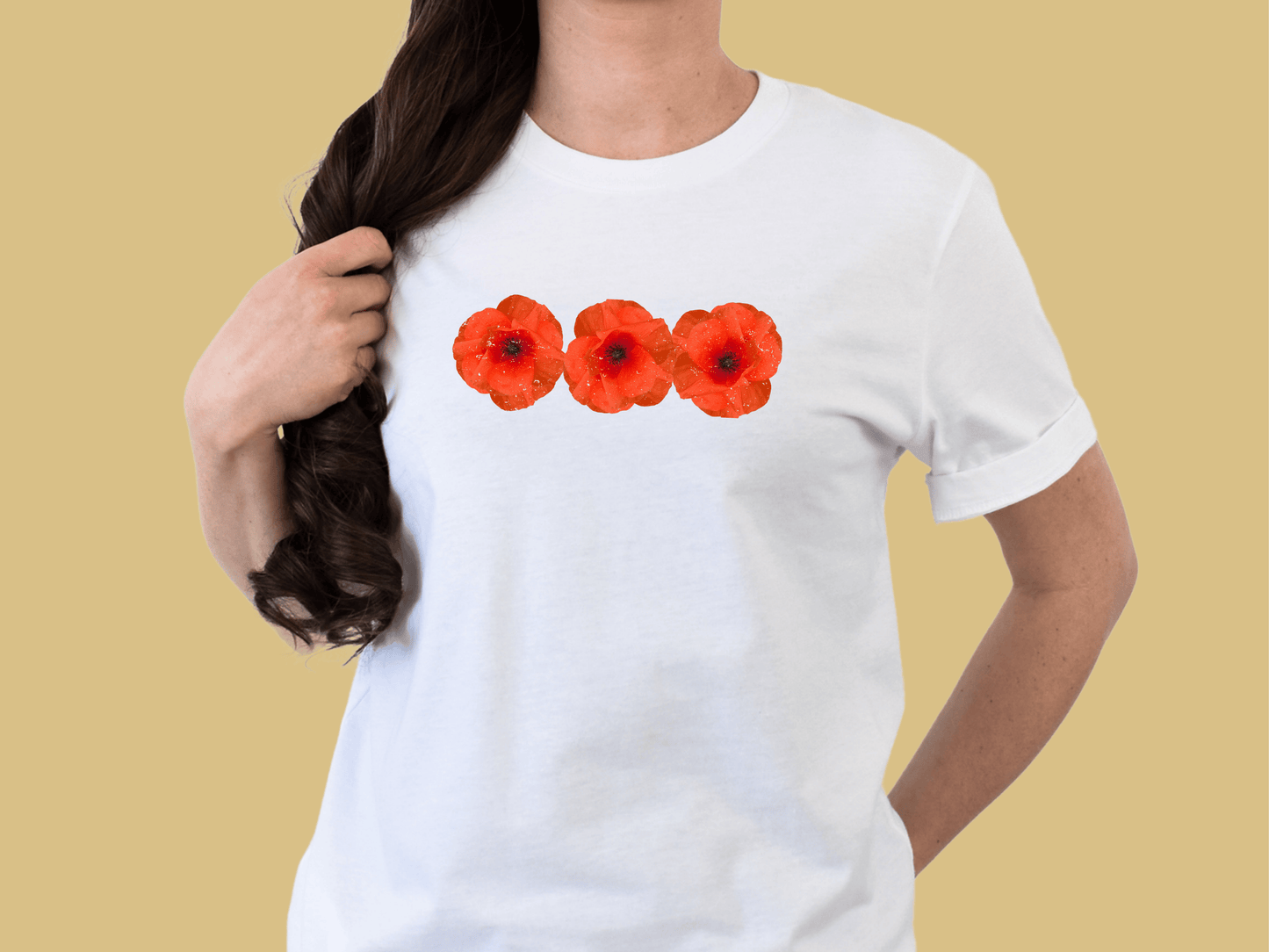 T-SHIRT COQUELICOTS ROUGES