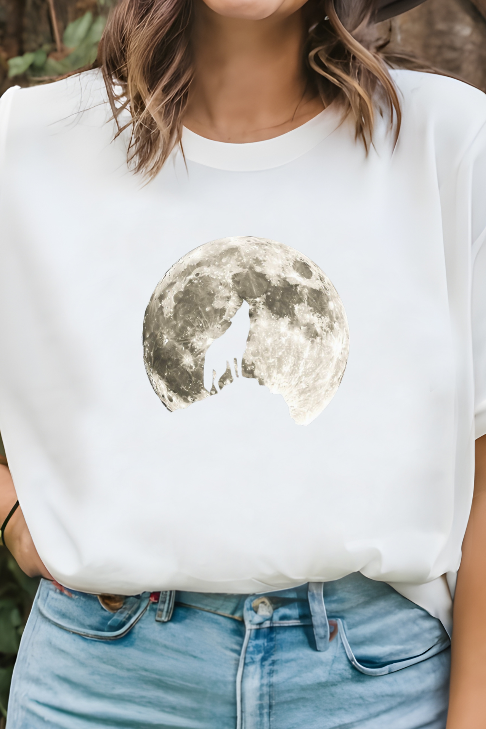 T-SHIRT LUNE SILHOUETTE DE LOUP