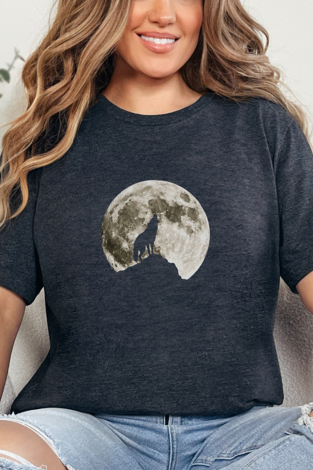 T-SHIRT LUNE SILHOUETTE DE LOUP