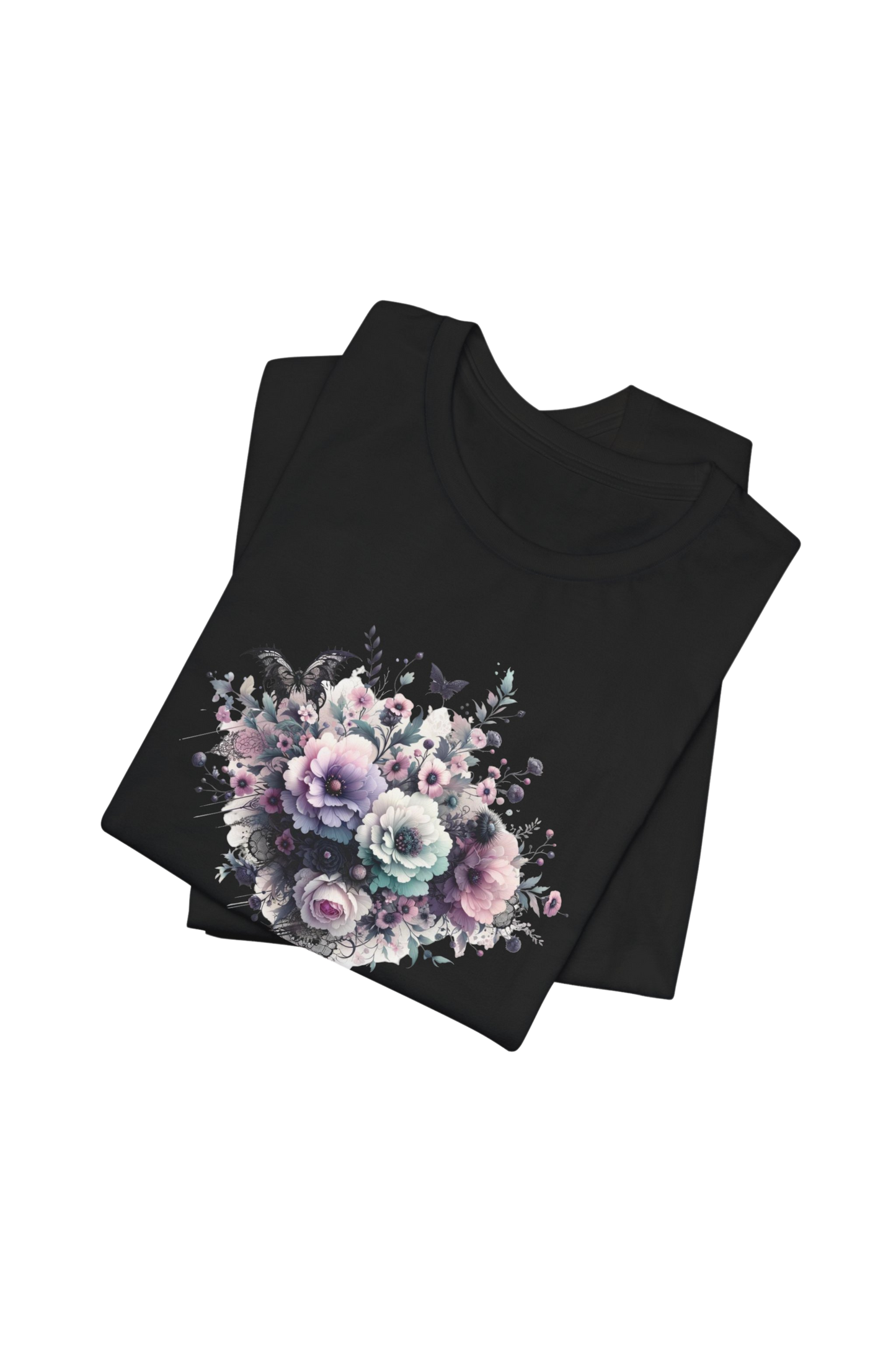 Women's Organic Pastel Goth Floral Oversized T-shirt