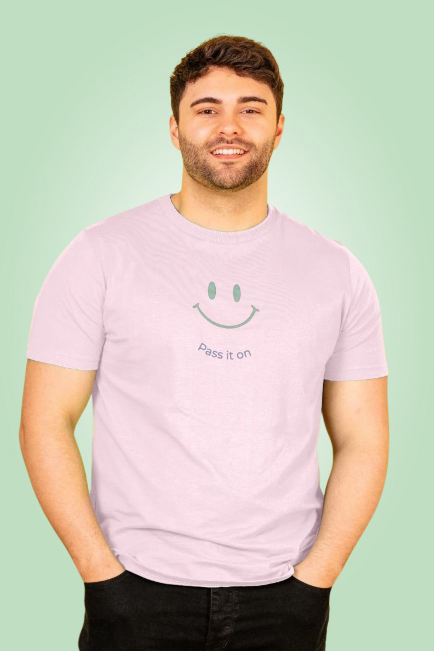 Pass it on smiley face - Men's Recyclable Organic Cotton Tee