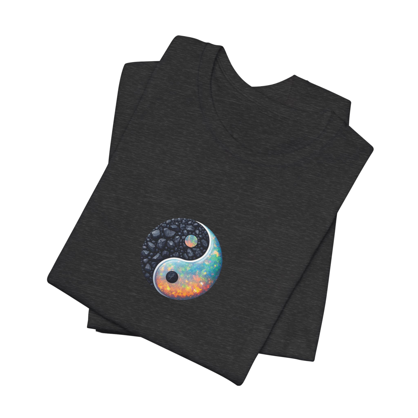 Yin and Yang Opal and Coal Symbol T-Shirt