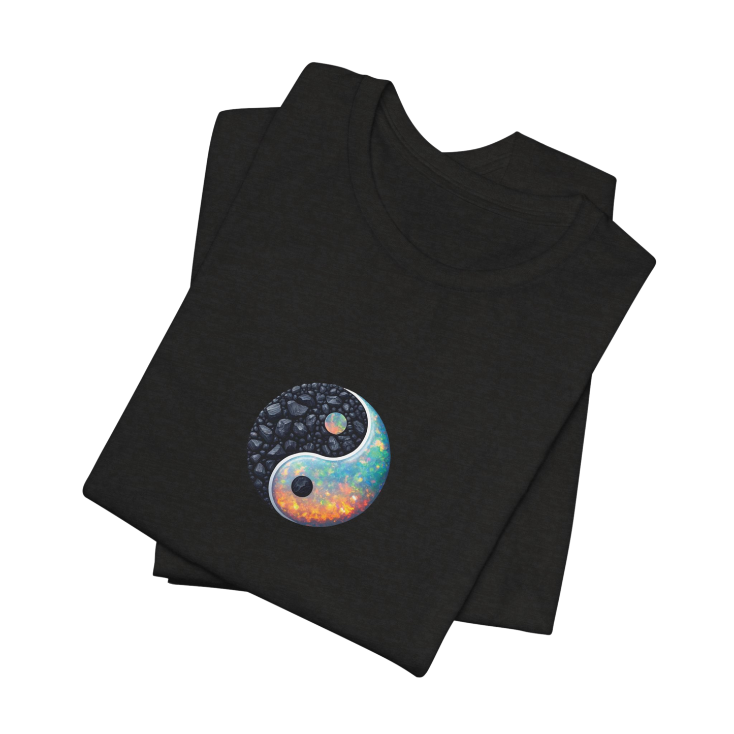 Yin and Yang Opal and Coal Symbol T-Shirt