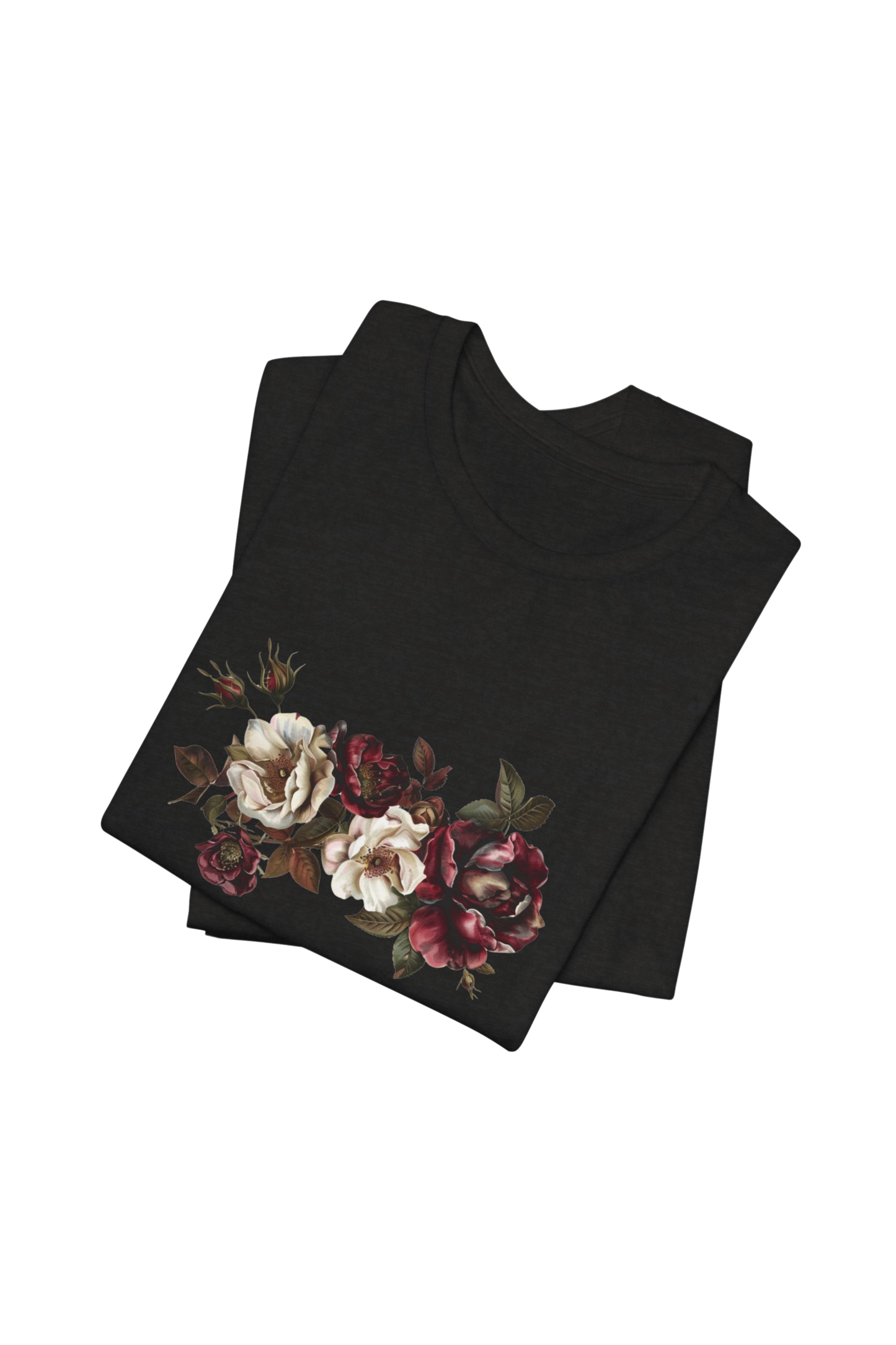 Organic Oversized Gothic Dog Rose Black Tee