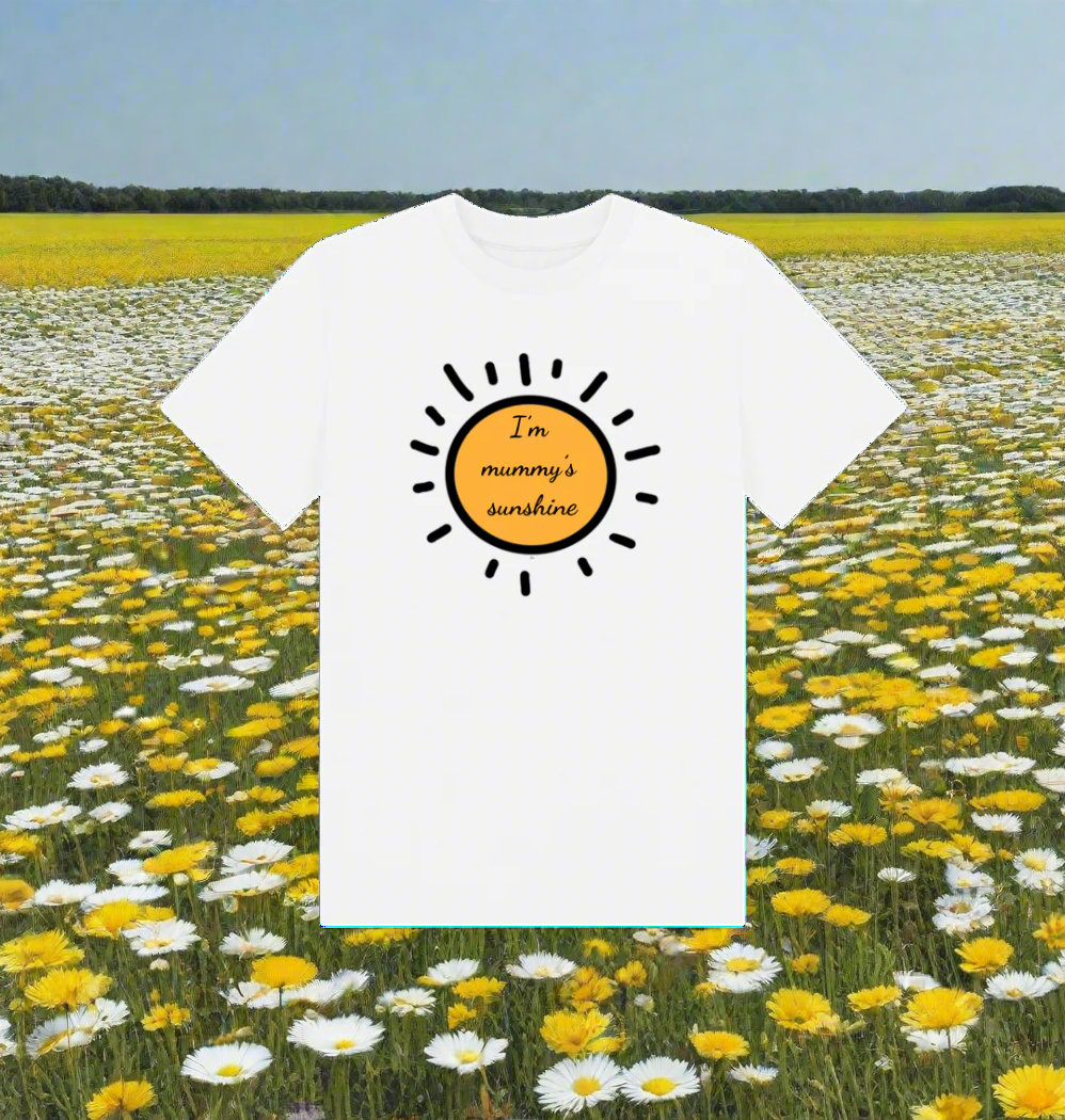 White I'm mummy's sunshine organic cotton kid's T-shirt