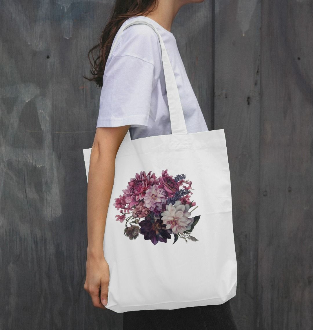 Boho Gothic Style Chrysanthemum Tote Bag