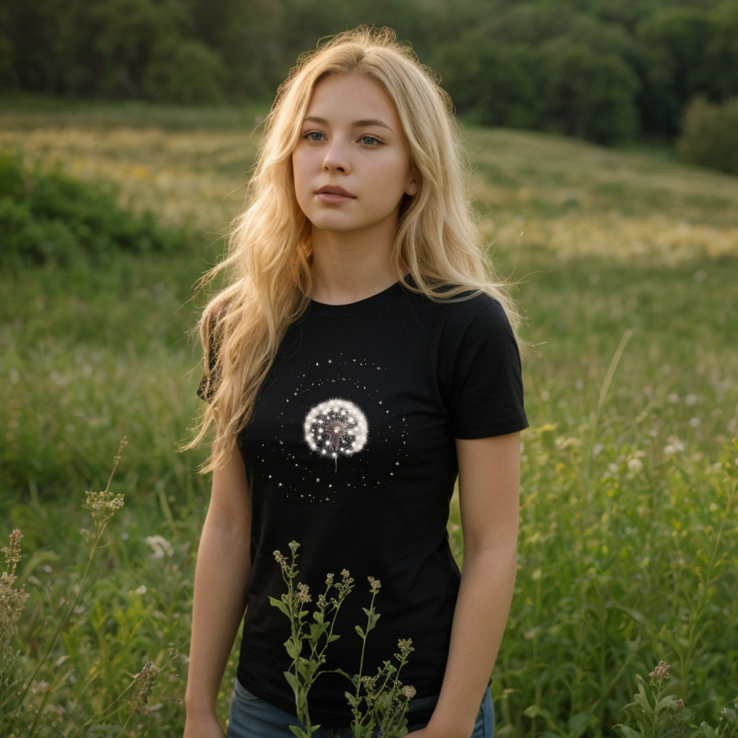 Starry Dandelion Cypsela T-Shirt