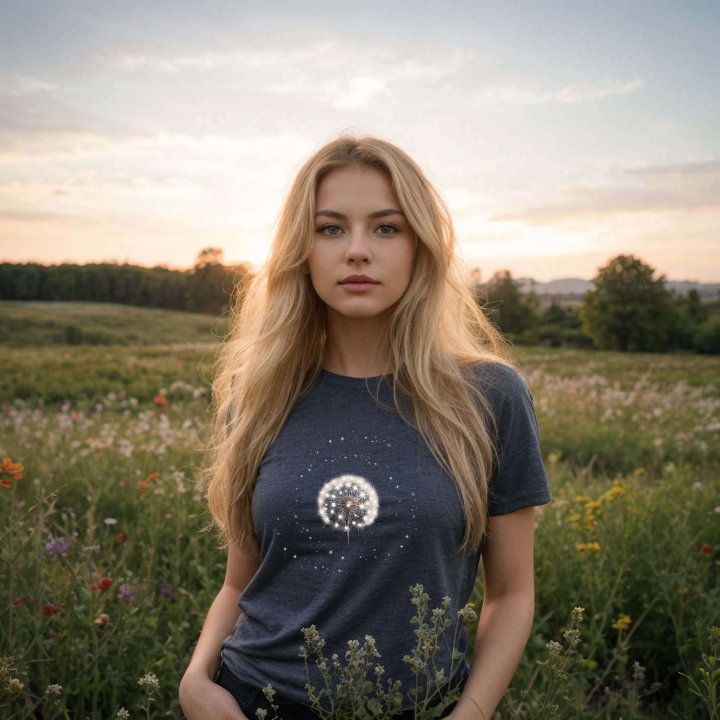 Starry Dandelion Cypsela T-Shirt