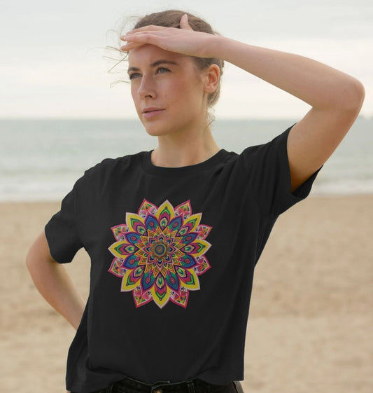 Boxy Festival Tee - Organic Mandala T-shirt