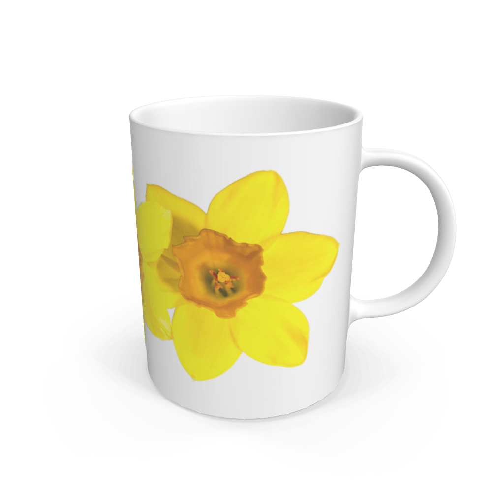 White Trio of Daffodils Mug