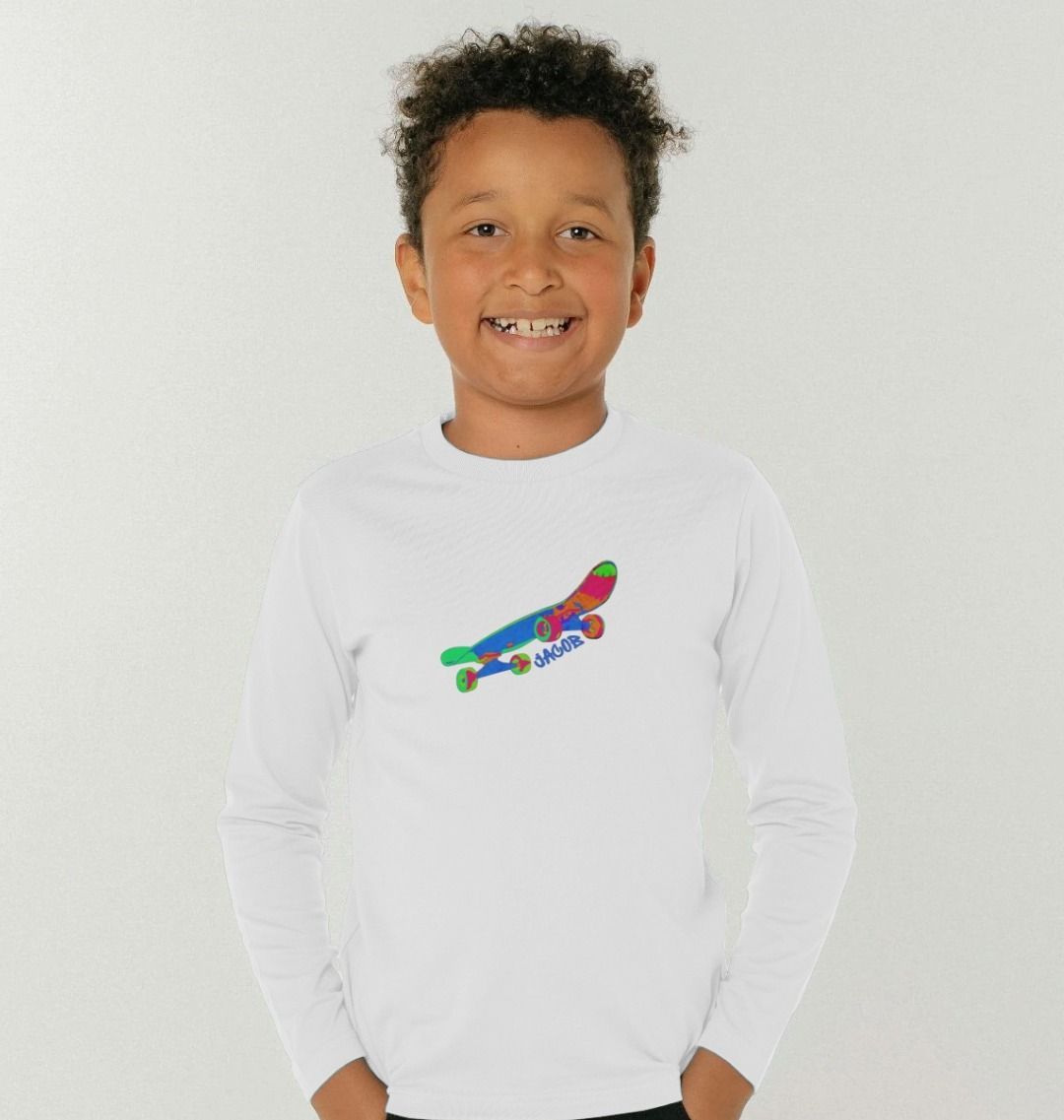 Drop in Skate Organic Cotton Kids Long Sleeved T-Shirt