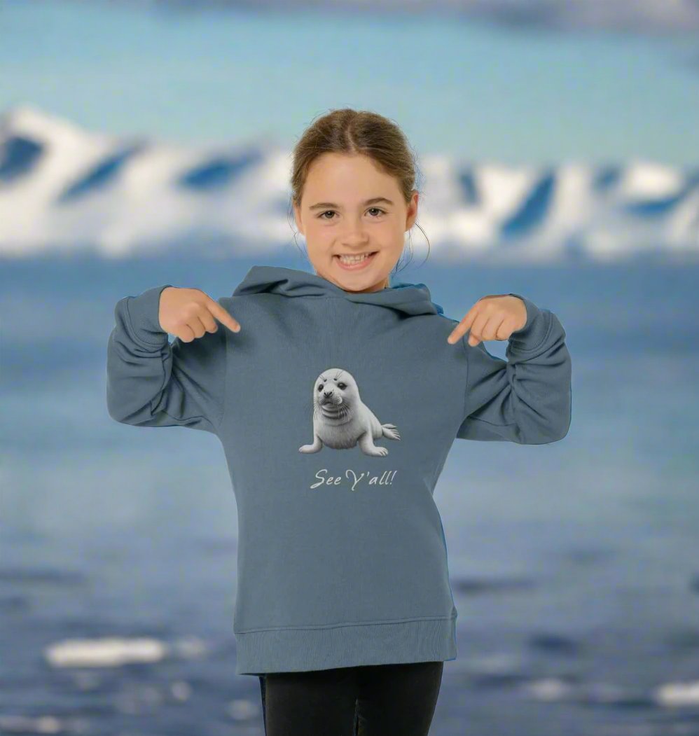 Organic Cotton Kids Hoody - See Y'all Baby Seal