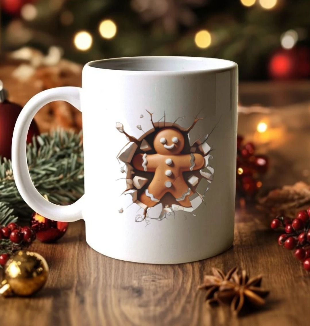 Festive Gingerbread | Christmas Mug | Secret Santa | Mug Gift | Funny Xmas | Cute Christmas | Gingerbread Man |  Gingerbread bottom |