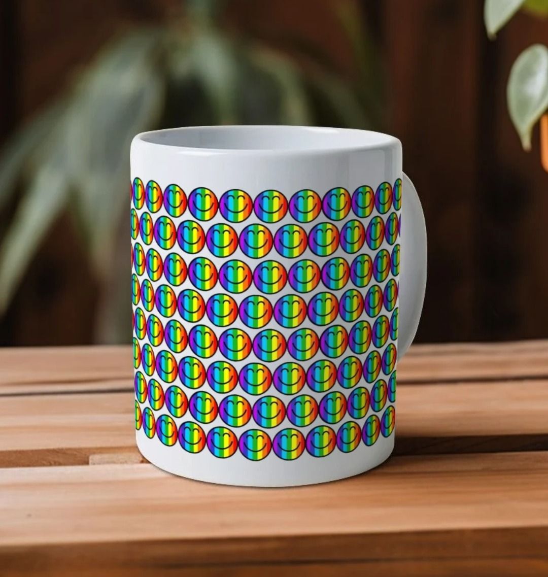 Diversity Rainbow Smiley Face Ceramic Mug