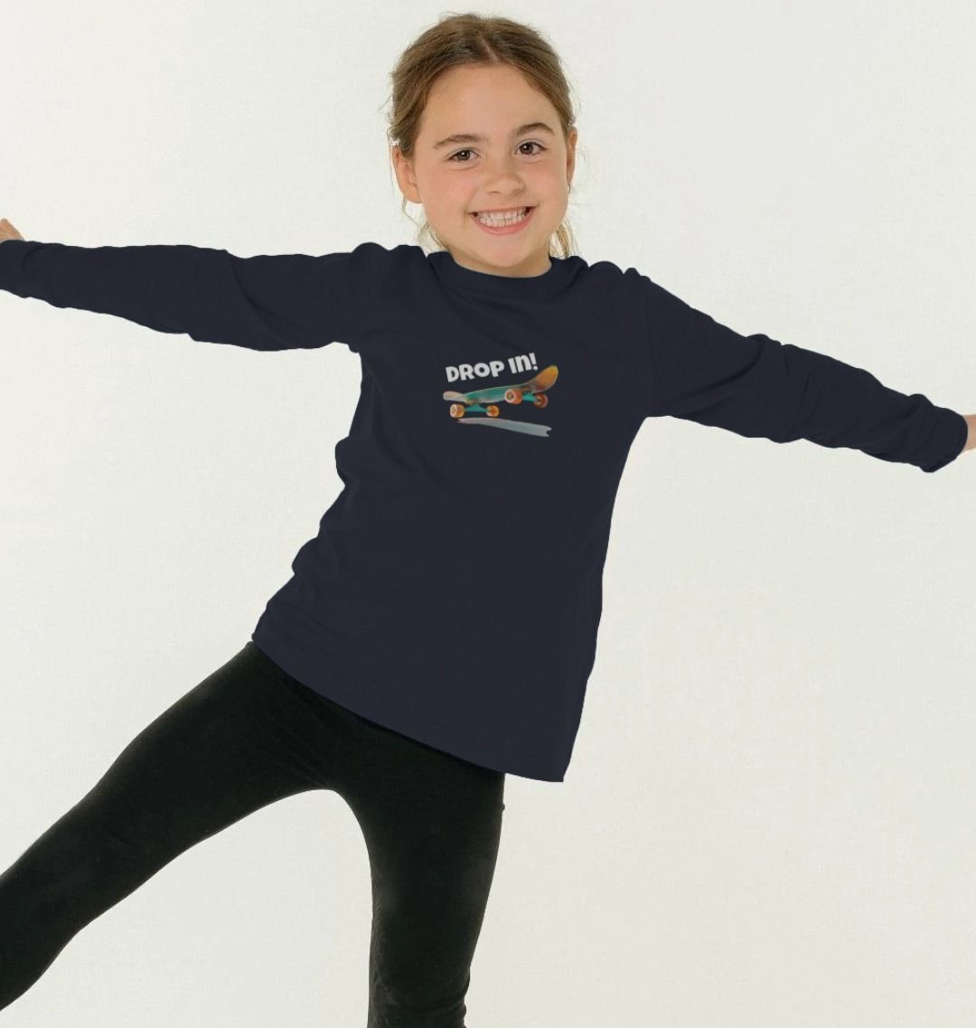 Drop in Skate Organic Cotton Kids Long Sleeved T-Shirt