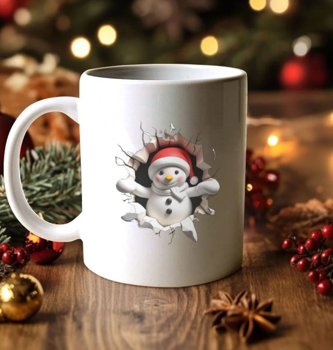 Festive Snowman | Christmas Mug | Secret Santa Mug Gift | Funny Xmas Mug Gift  | Cute Christmas Snowman | Naughty Snowman |