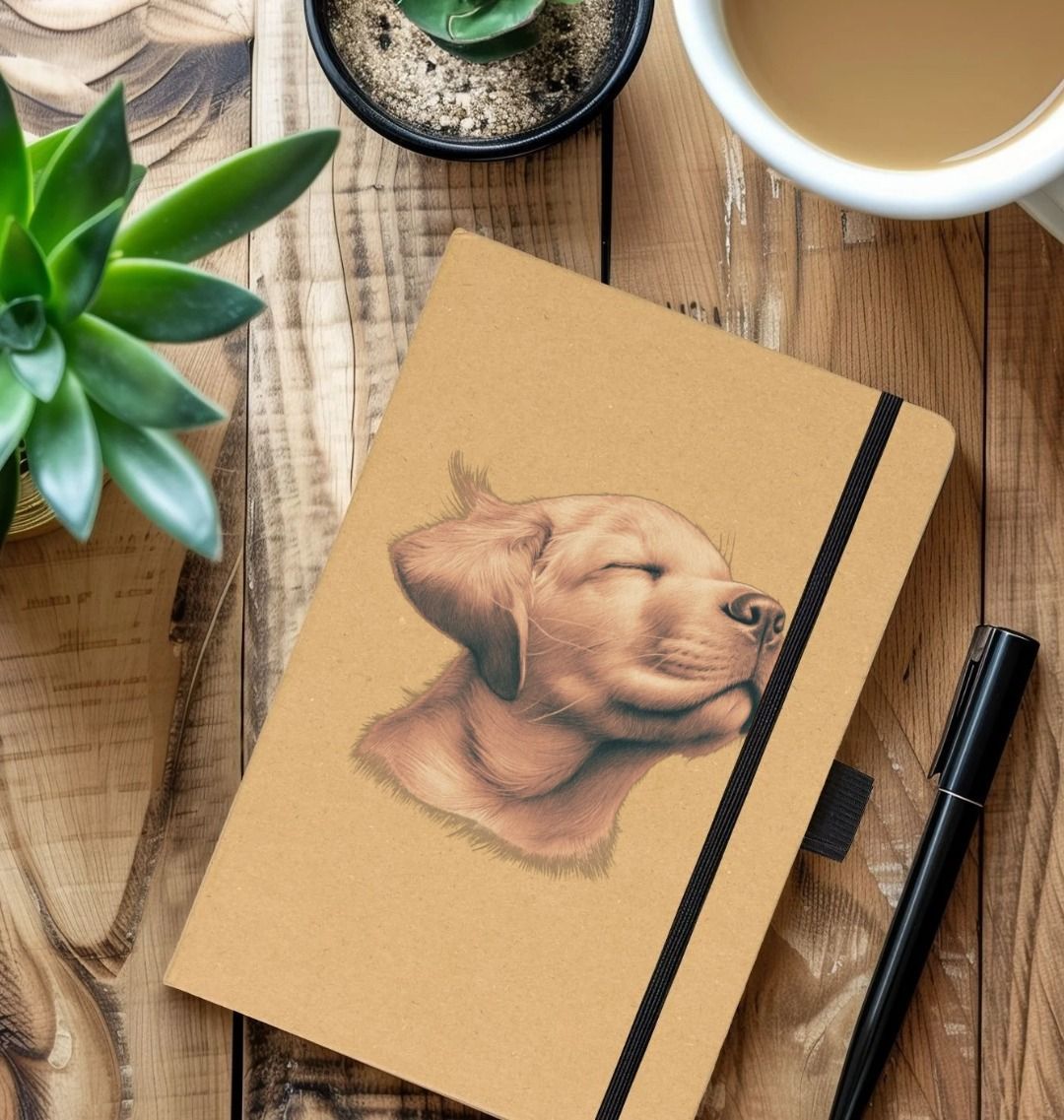 Golden Labrador Puppy Recycled Notebook.