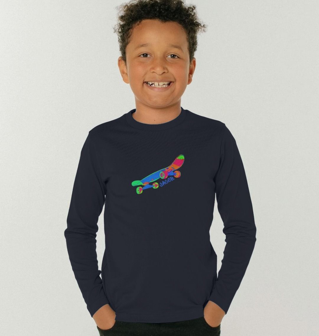 Drop in Skate Organic Cotton Kids Long Sleeved T-Shirt