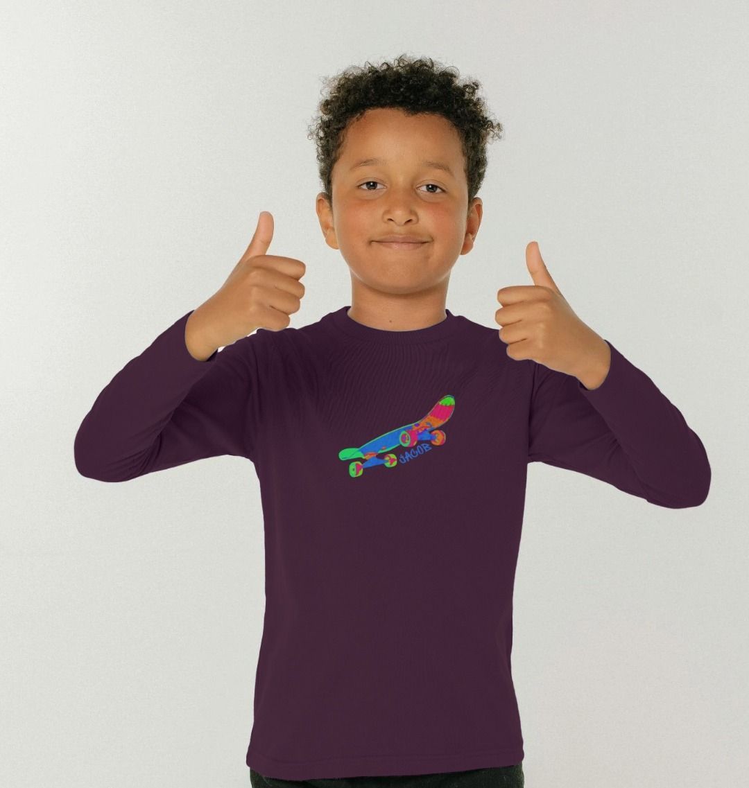 Drop in Skate Organic Cotton Kids Long Sleeved T-Shirt