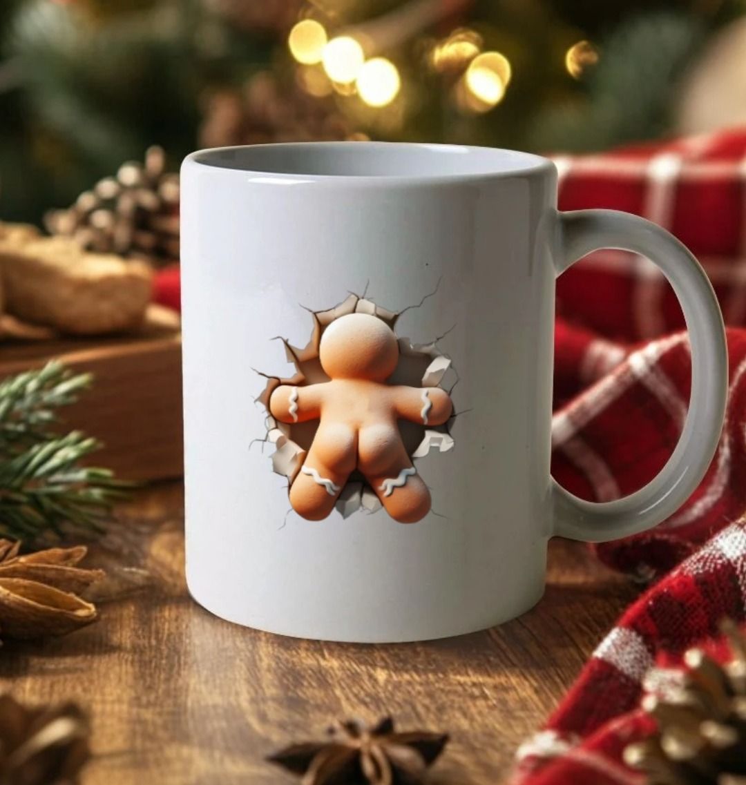 Festive Gingerbread | Christmas Mug | Secret Santa | Mug Gift | Funny Xmas | Cute Christmas | Gingerbread Man |  Gingerbread bottom |