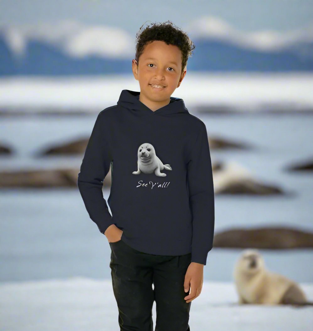 Organic Cotton Kids Hoody - See Y'all Baby Seal