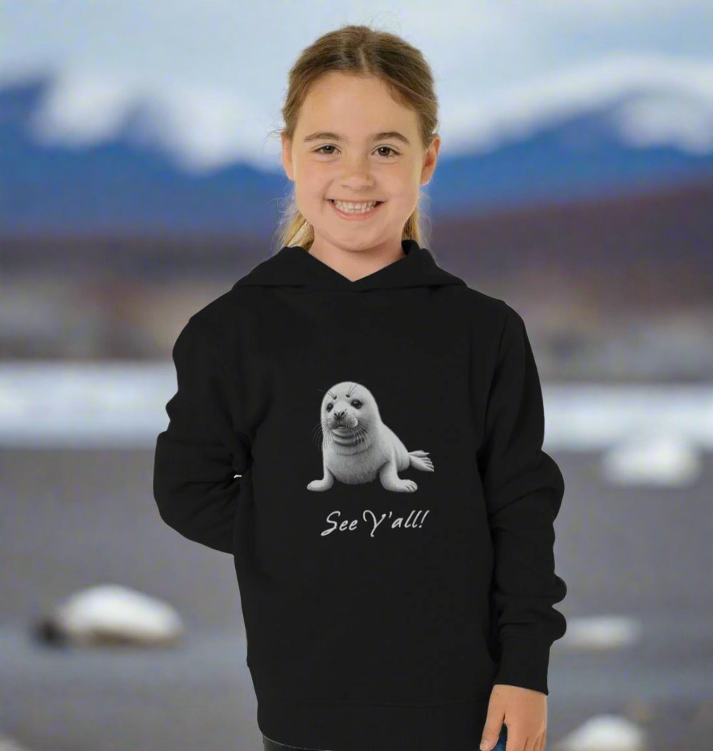 Organic Cotton Kids Hoody - See Y'all Baby Seal