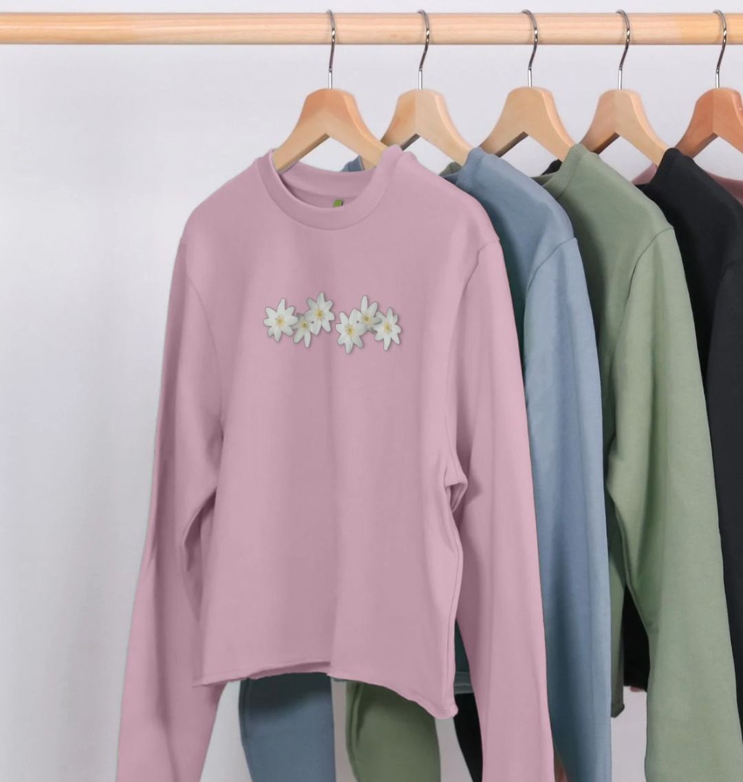 Wood Anemone Petals Long Sleeved Organic Cotton Jumper