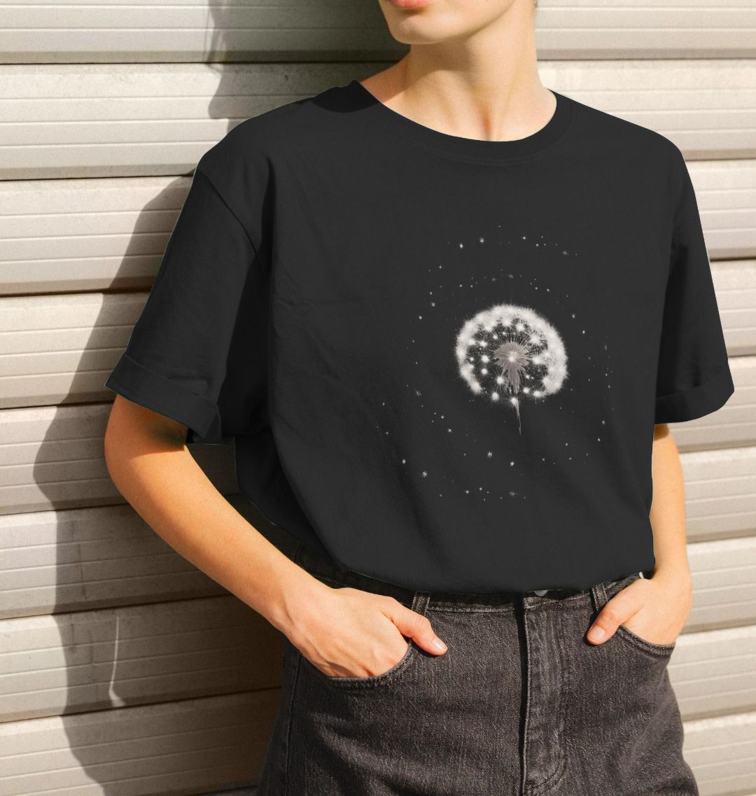 Starry Dandelion Cypsela Relaxed Fit Organic Cotton Tee