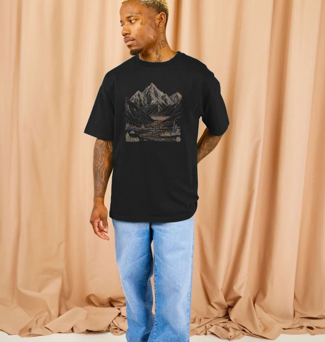 Mountains and Rivers Organic Oversized T-Shirt